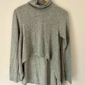 DYI Define Your Inspiration Light Gray Heather High Low Turtleneck Sweater